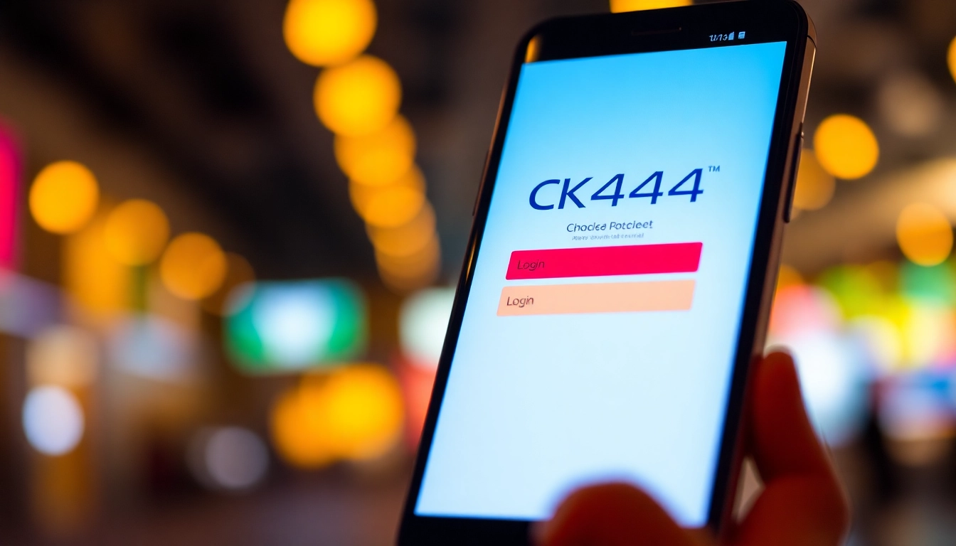 Easy ck4444 login app android interface on a smartphone, enabling seamless access to online gaming and sports betting, highlighting convenience and security for users.